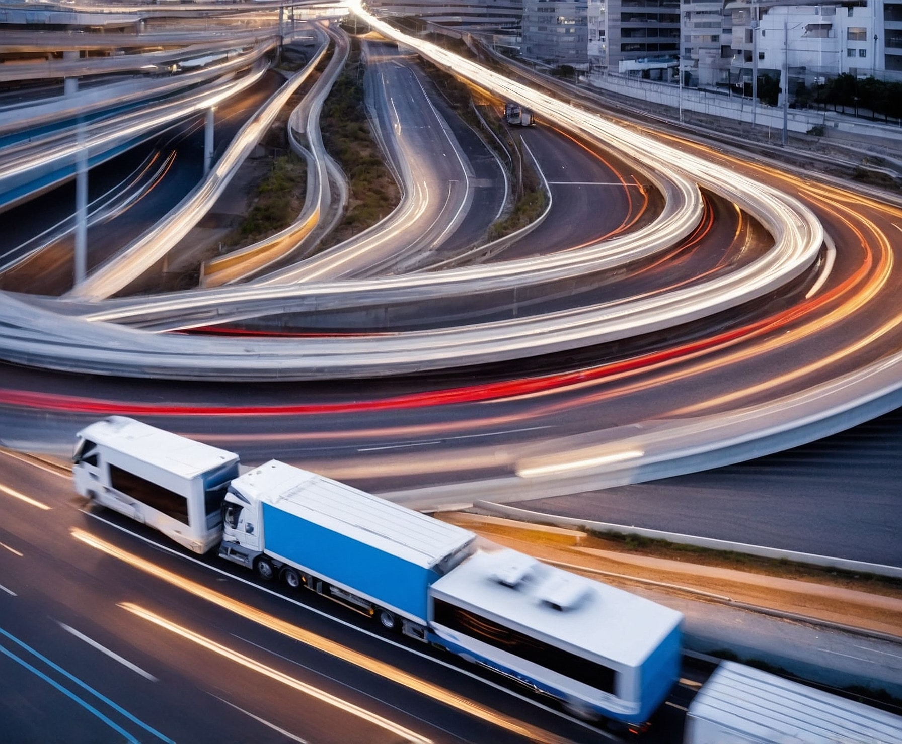 Camión de carga en carretera eficiente